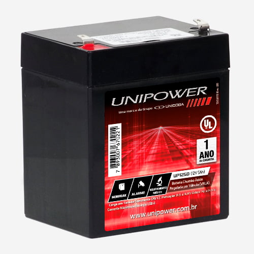 Bateria 12v 5ah Unipower Nobreak Sms Apc Up1250 Bateria Estacionária VRLA 12V 5Ah Mod.UP1250 1 SOLICITAR ORÇAMENTO Comparar Categorias Bateria 12V, Bateria Selada, Baterias, Caixa de Som, Equipamentos Hospitalares, Nobreak Compartilhar: Informações Técnicas Modelo UP1250 Tensão Nominal (V) 12 Capacidade (C10) 4,6 Capacidade (C20) 5 Comprimento (mm) 90 Largura (mm) 70 Altura Total (mm) 106 Peso (kg) 1,7 Tipo Terminal Faston 187