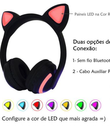 Headphone Orelhas de Gato
